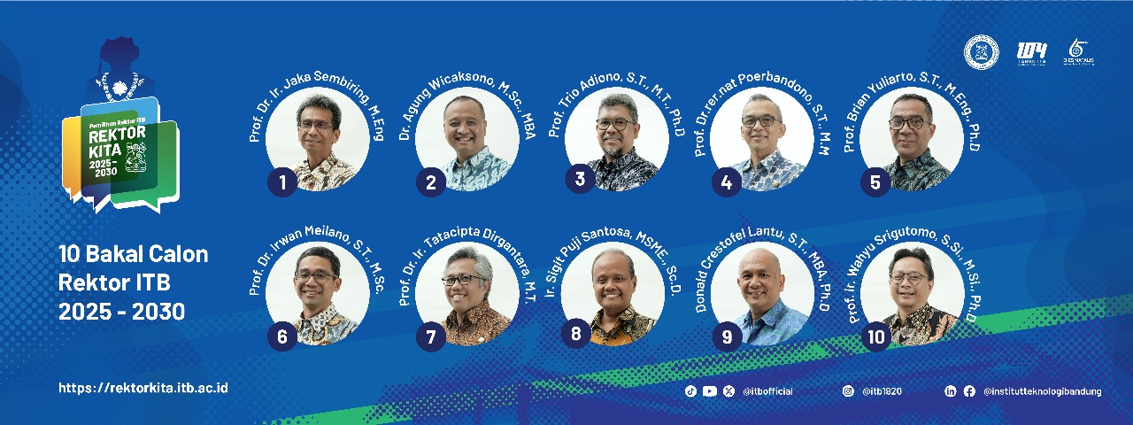 10 Bakal Calon Rektor ITB 2025 - 2030